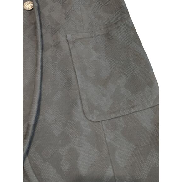 Per-Se Blazer Jacket Single Button Notch Textured Front Pockets Black Womens 2 - Picture 7 of 9